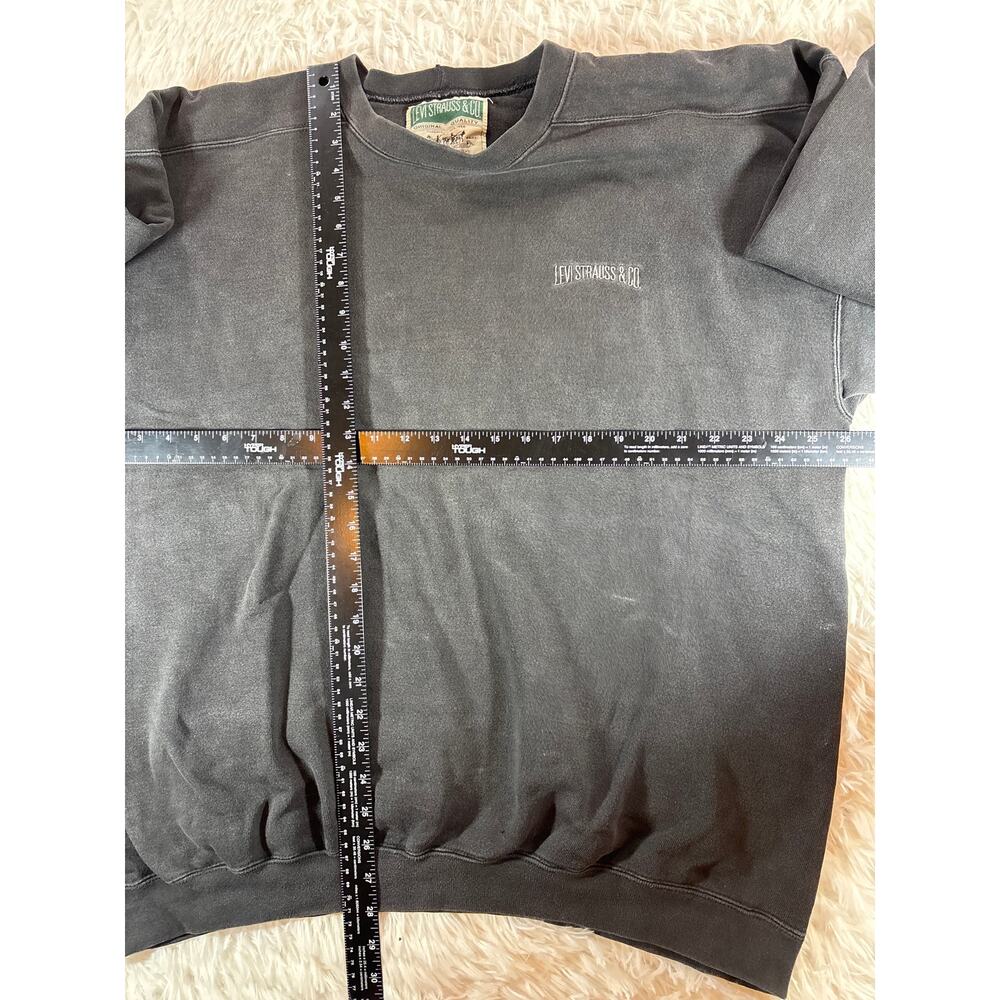 Vintage Levis Sweatshirt XL Black Embroidered Crewneck 90s Streetwear - Picture 5 of 7